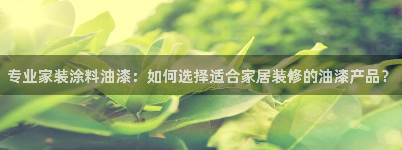 和记官网登陆：专业家装涂料油漆：如何选择适合家居装修的油漆产品？